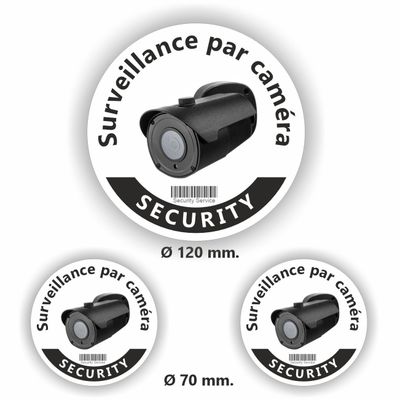 Camera security sticker set Franstalig
