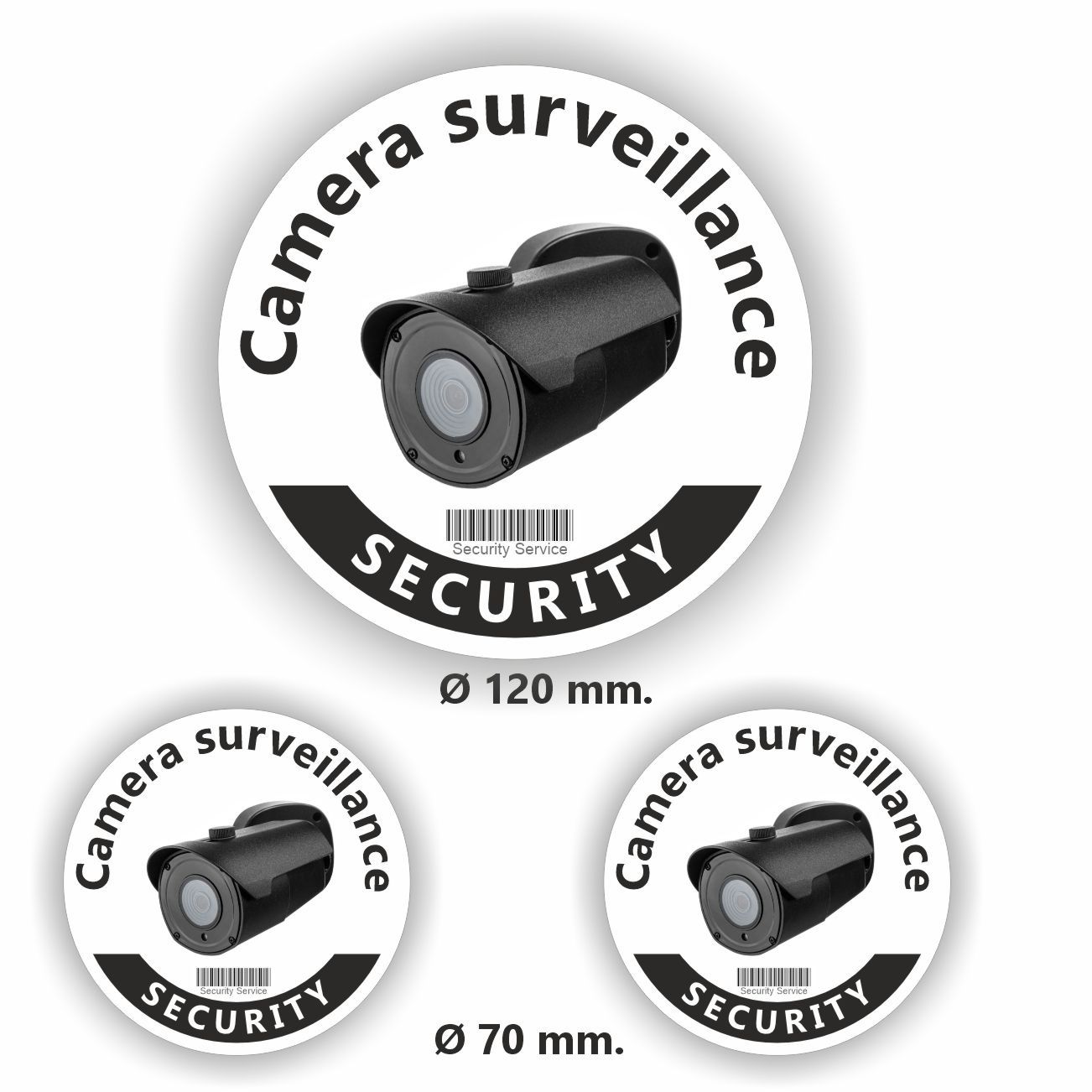 Camera security sticker set Engels