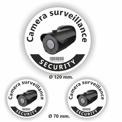 Camera security sticker set Engels