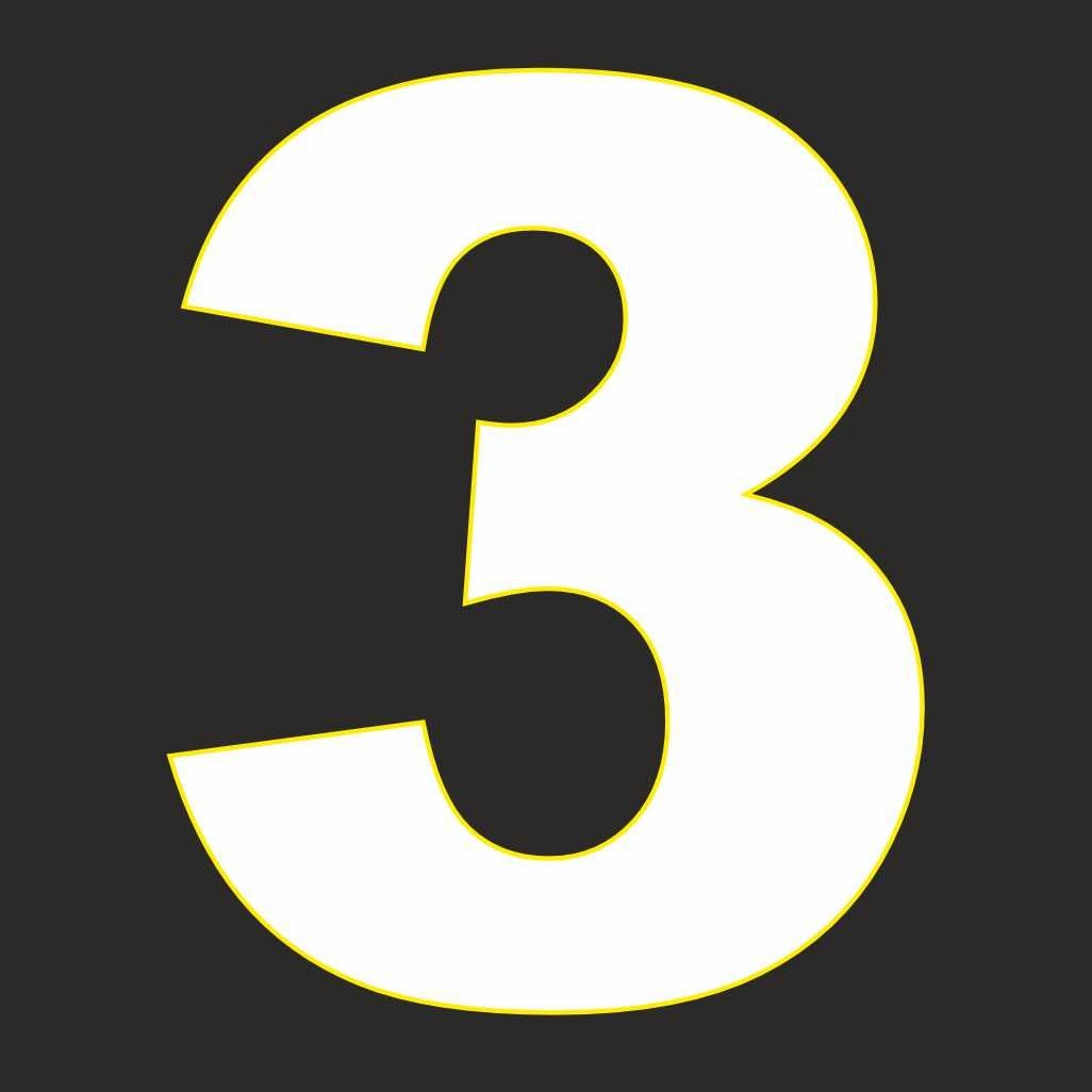 Cijfer Sticker &#39;3&#39;