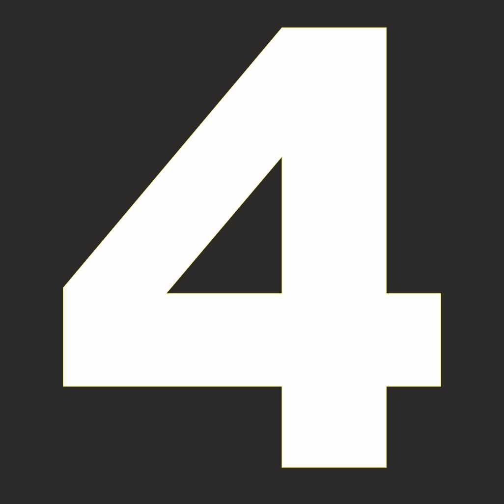 Cijfer Sticker &#39;4&#39; 