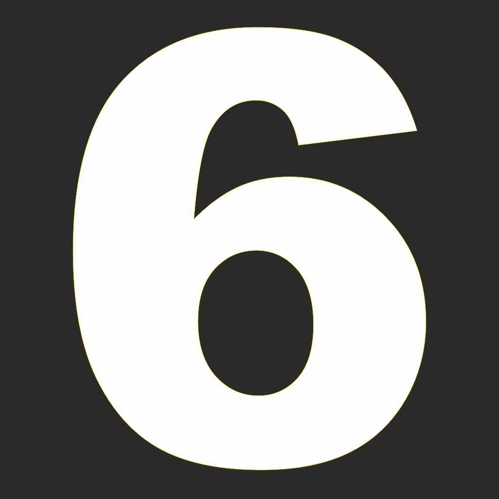 Groot Cijfer Sticker &#39;6&#39; 