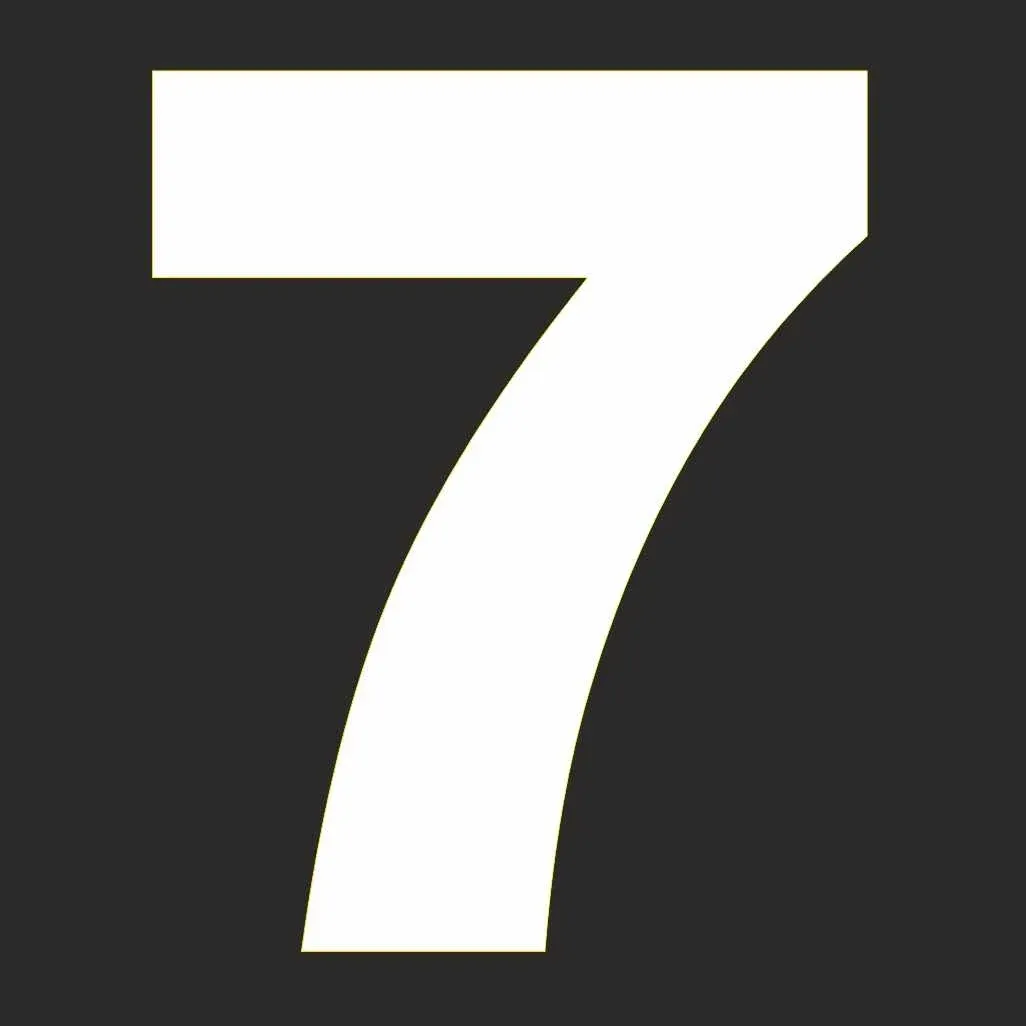 Groot Cijfer Sticker &#39;7&#39;