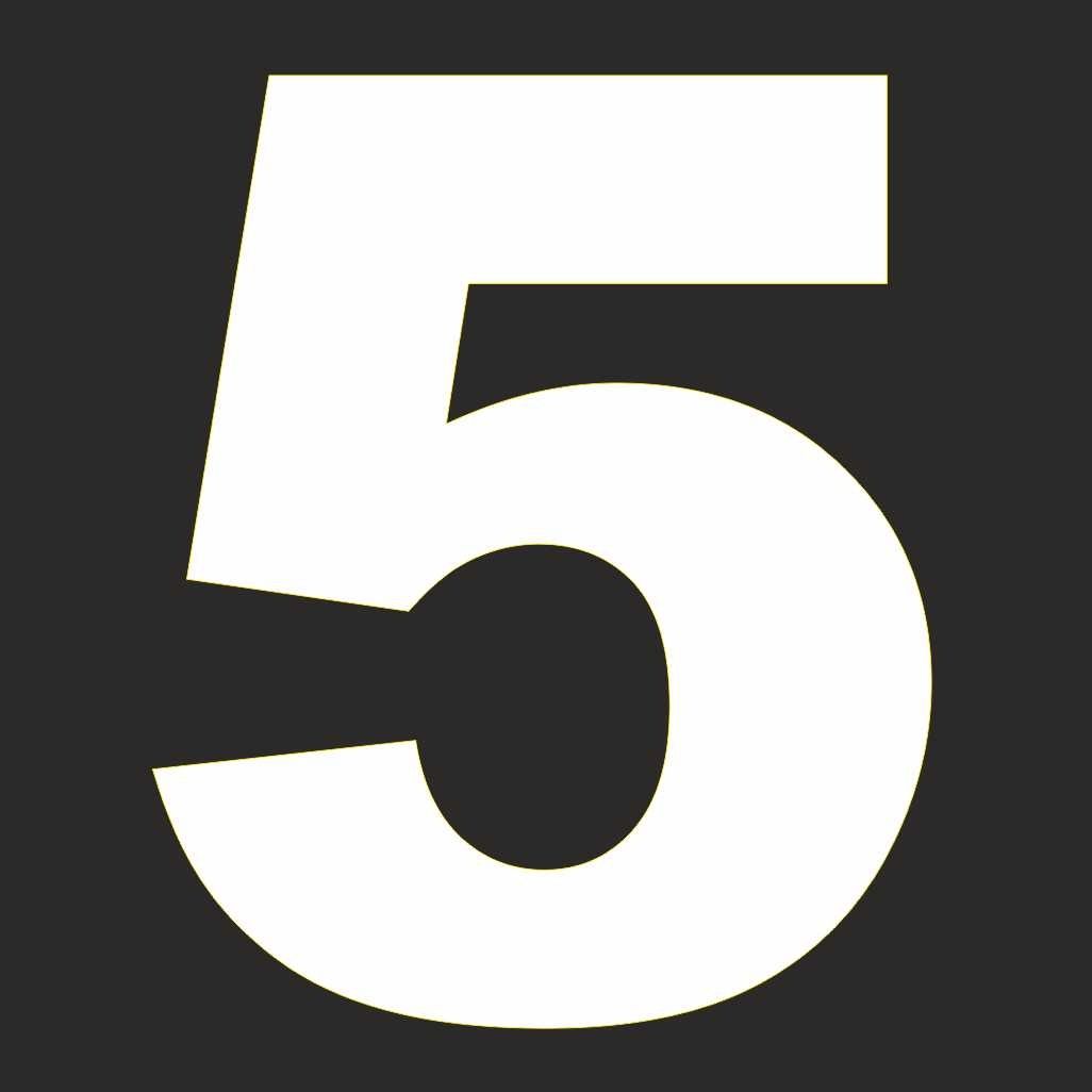 Cijfer Sticker &#39;5&#39;