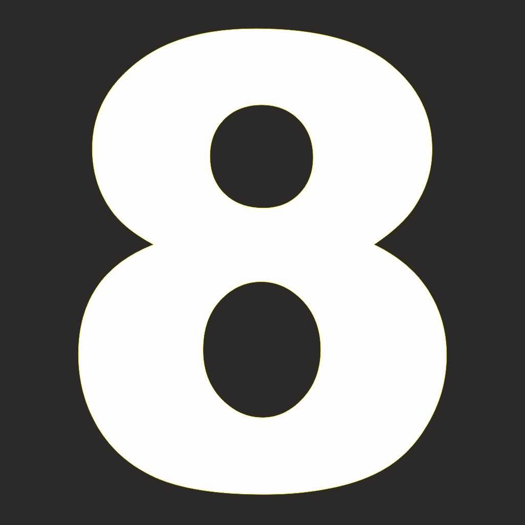 Groot Cijfer Sticker &#39;8&#39;
