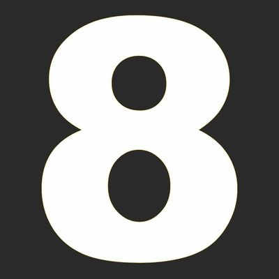 Groot Cijfer Sticker &#39;8&#39;