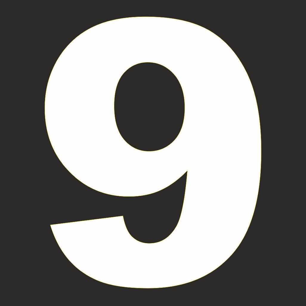 Groot Cijfer Sticker &#39;9&#39;