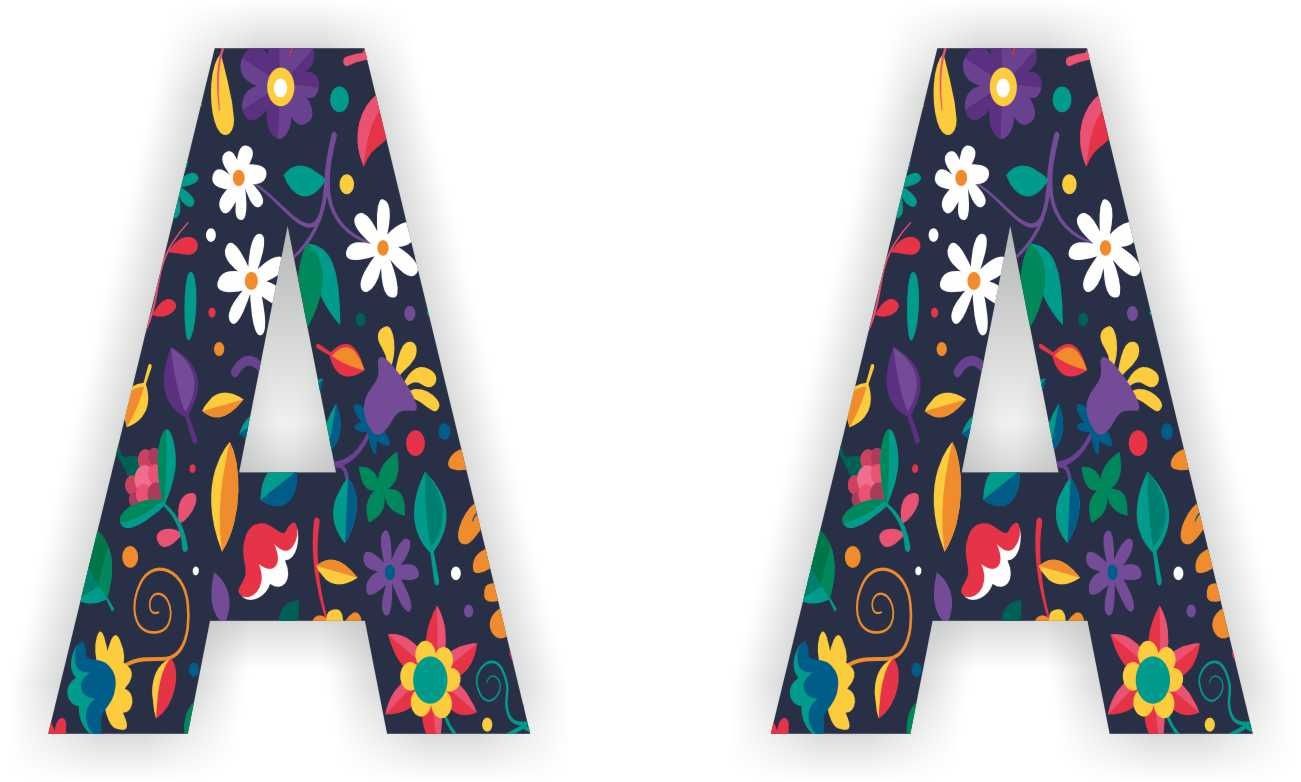 Plakletter: A met bloem motief