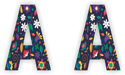 Plakletter: A met bloem motief