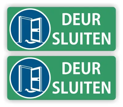 Deur sluiten sticker set 