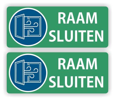 Raam sluiten sticker set 2 stuks