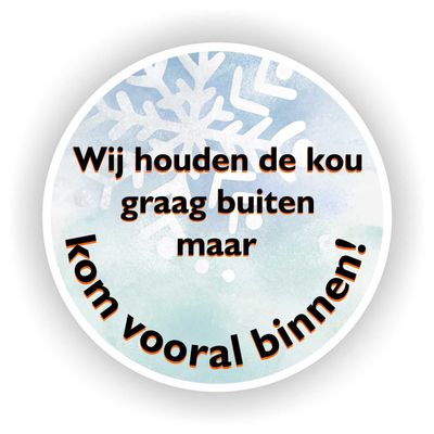 Winkeldeur sluiten besparing sticker Ø 20 cm.