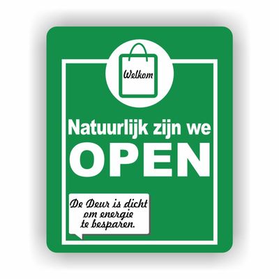 Deur dicht de winkel is open sticker