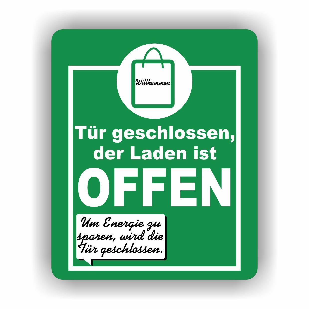 Tür geschlossen, der Laden ist offen Aufkleber