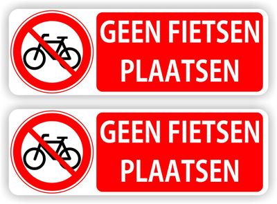 Geen fietsen plaatsen stickers