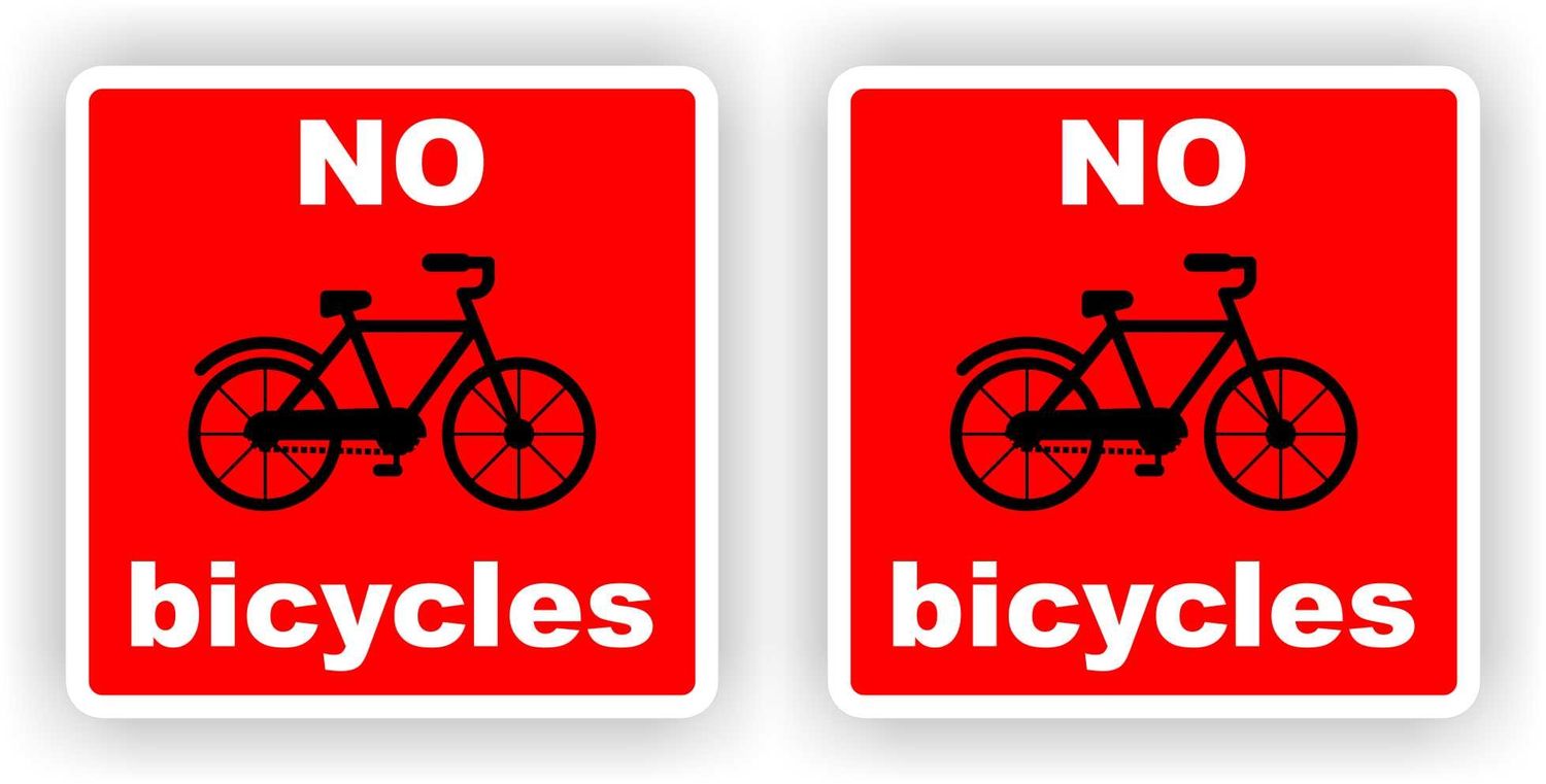 No Bicycles Sticker