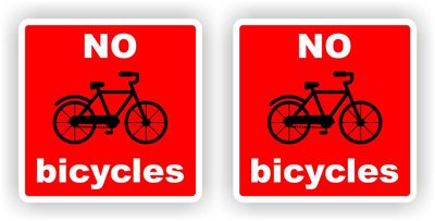 No Bicycles Sticker