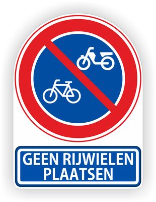 Geen rijwielen plaatsen sticker
