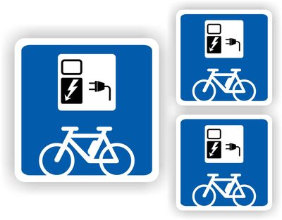 Stalling met oplaadpunt elektrische fiets sticker