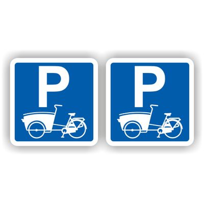 Bakfiets Fietsenstalling Sticker set 2 stuks