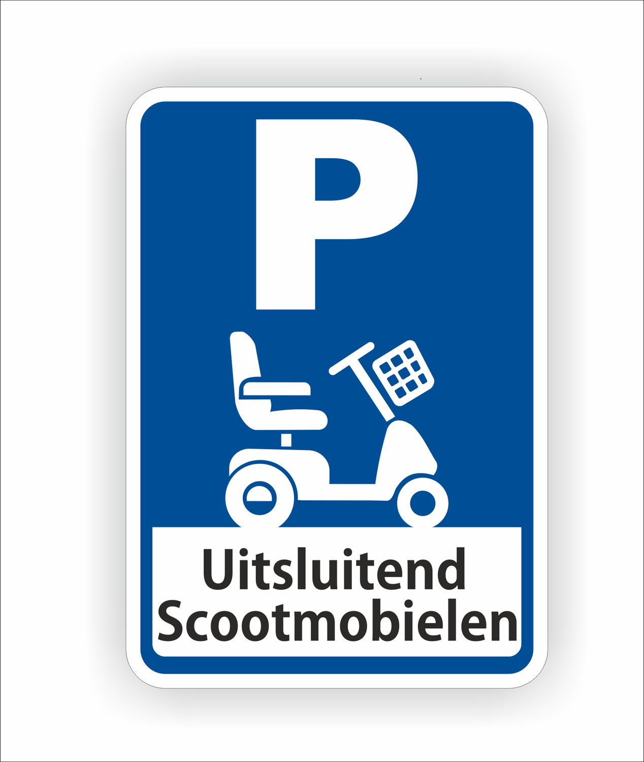 Scootmobiel parkeerplaats sticker.