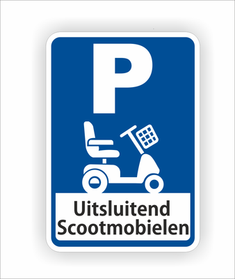 Scootmobiel parkeerplaats sticker.