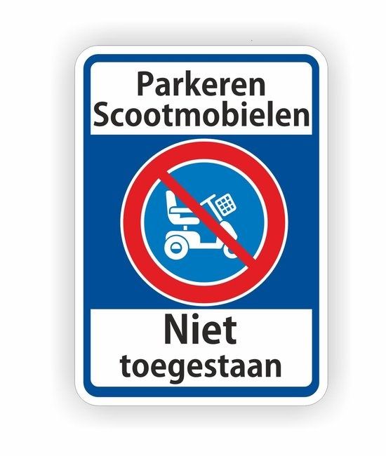 Parkeren scootmobiel niet toegestaan sticker