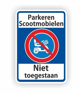 Parkeren scootmobiel niet toegestaan sticker