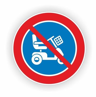 Geen scootmobiel plaatsen sticker Ø 20 cm