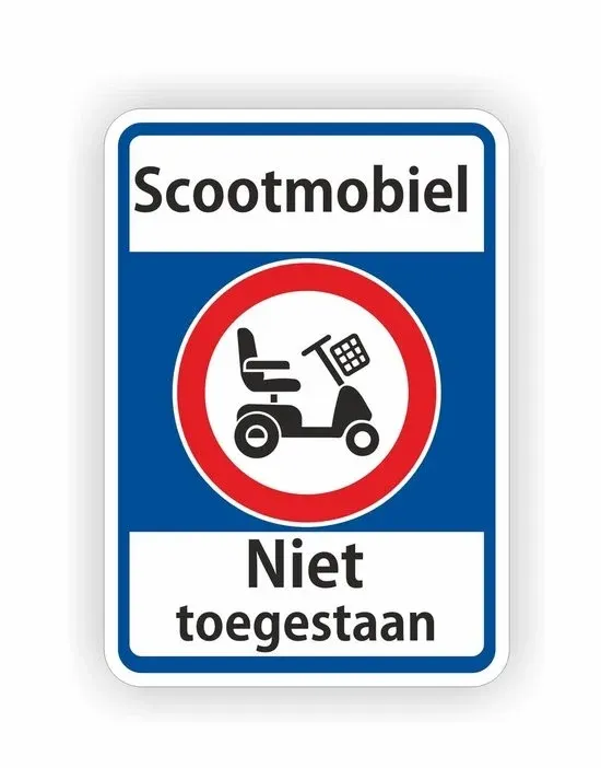 Scootmobiel niet toegestaan sticker