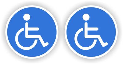 Rolstoel toegankelijk sticker set van 2 stuks