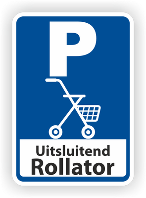 P rollators hier plaatsen sticker
