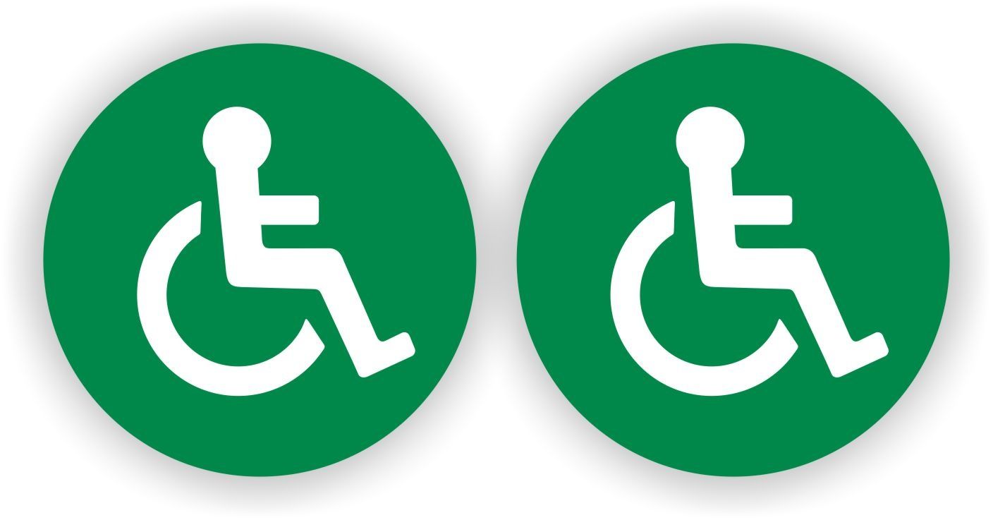 Rolstoel pictogram stickers 2 stuks, groen.
