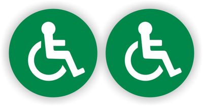 Rolstoel pictogram stickers 2 stuks, groen.