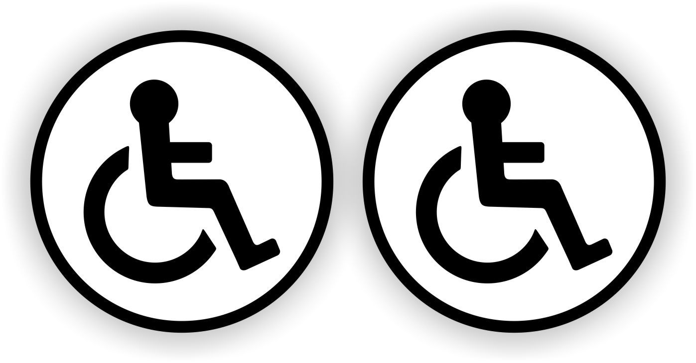 Rolstoel pictogram sticker set zwart