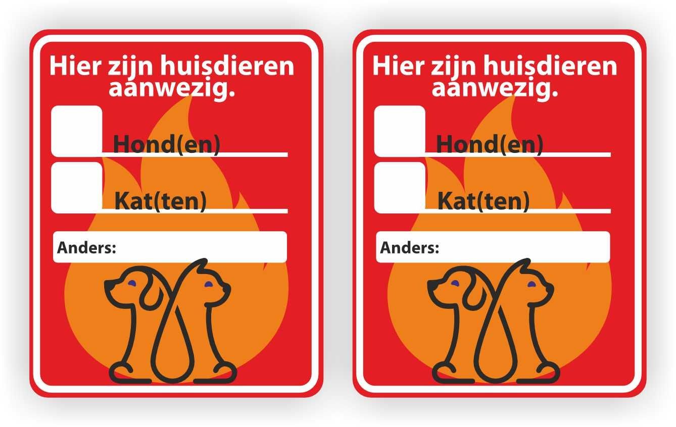 Huisdieren in huis sticker