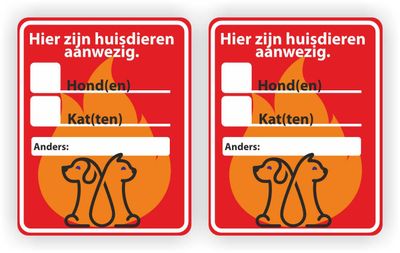 Huisdieren in huis sticker