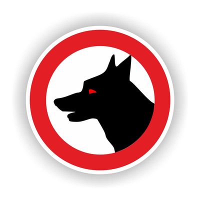Waakhond aanwezig sticker Ø20cm