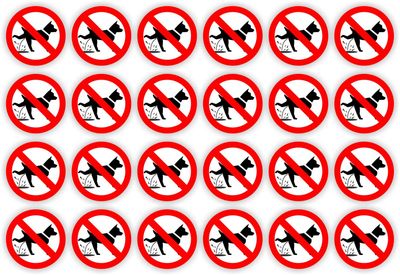 Honden, verboden om te plassen set 24 stickers