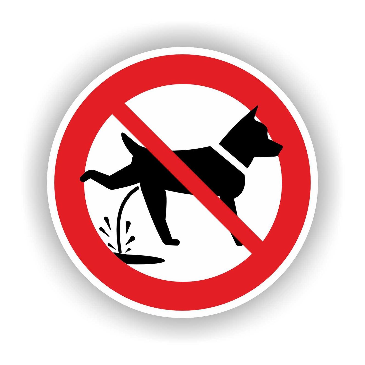 Honden, verboden om te plassen sticker Ø20