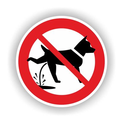 Honden, verboden om te plassen sticker Ø20