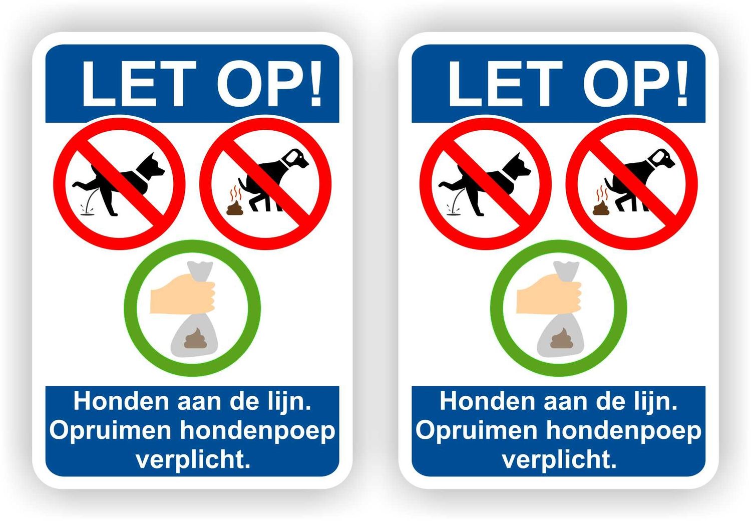 Hondenpoep opruimen verplicht stickers 2st.