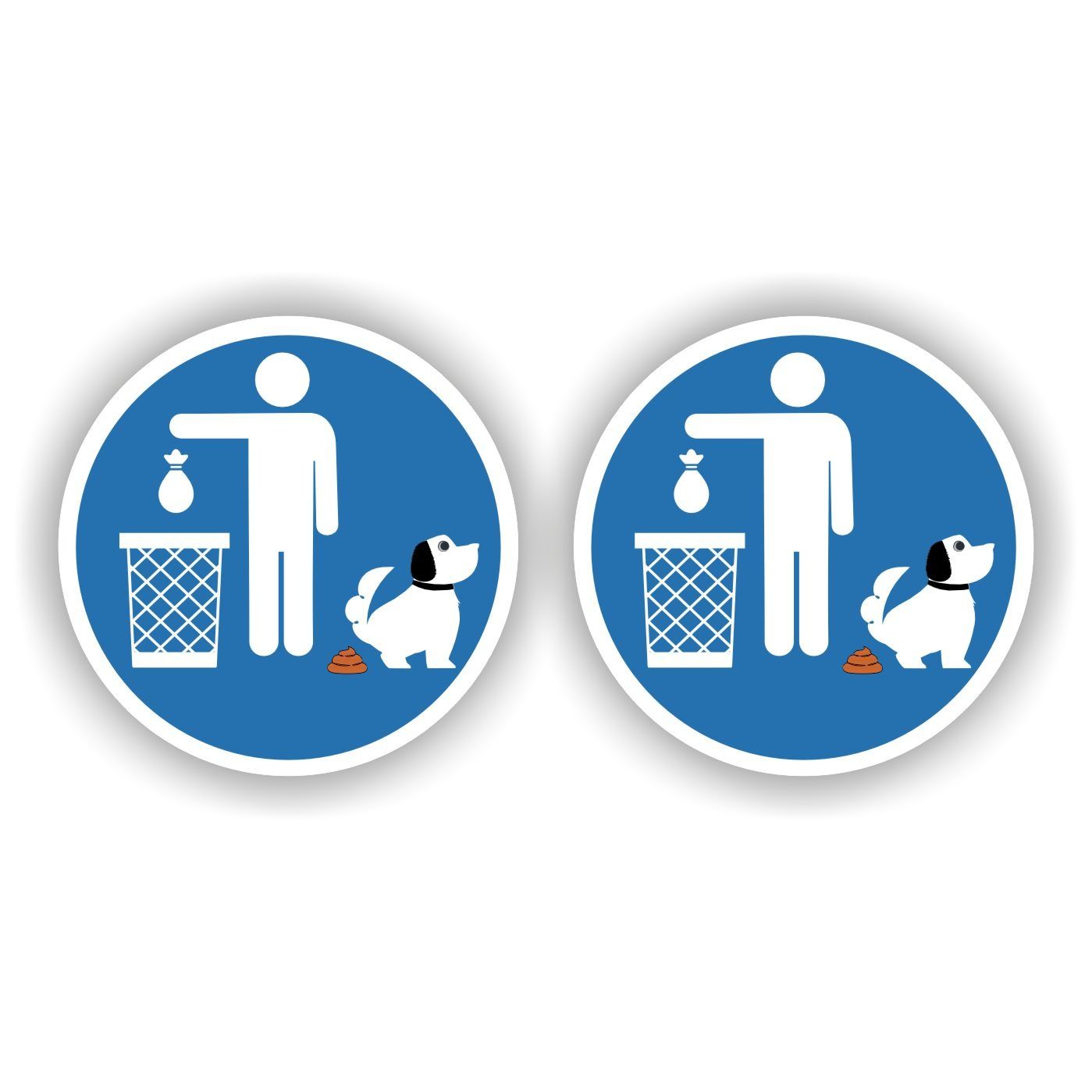 Hondenpoep opruimen stickers set 2st. Ø10