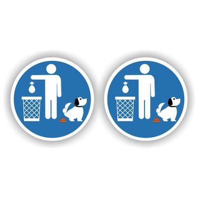 Hondenpoep opruimen stickers set 2st. Ø10