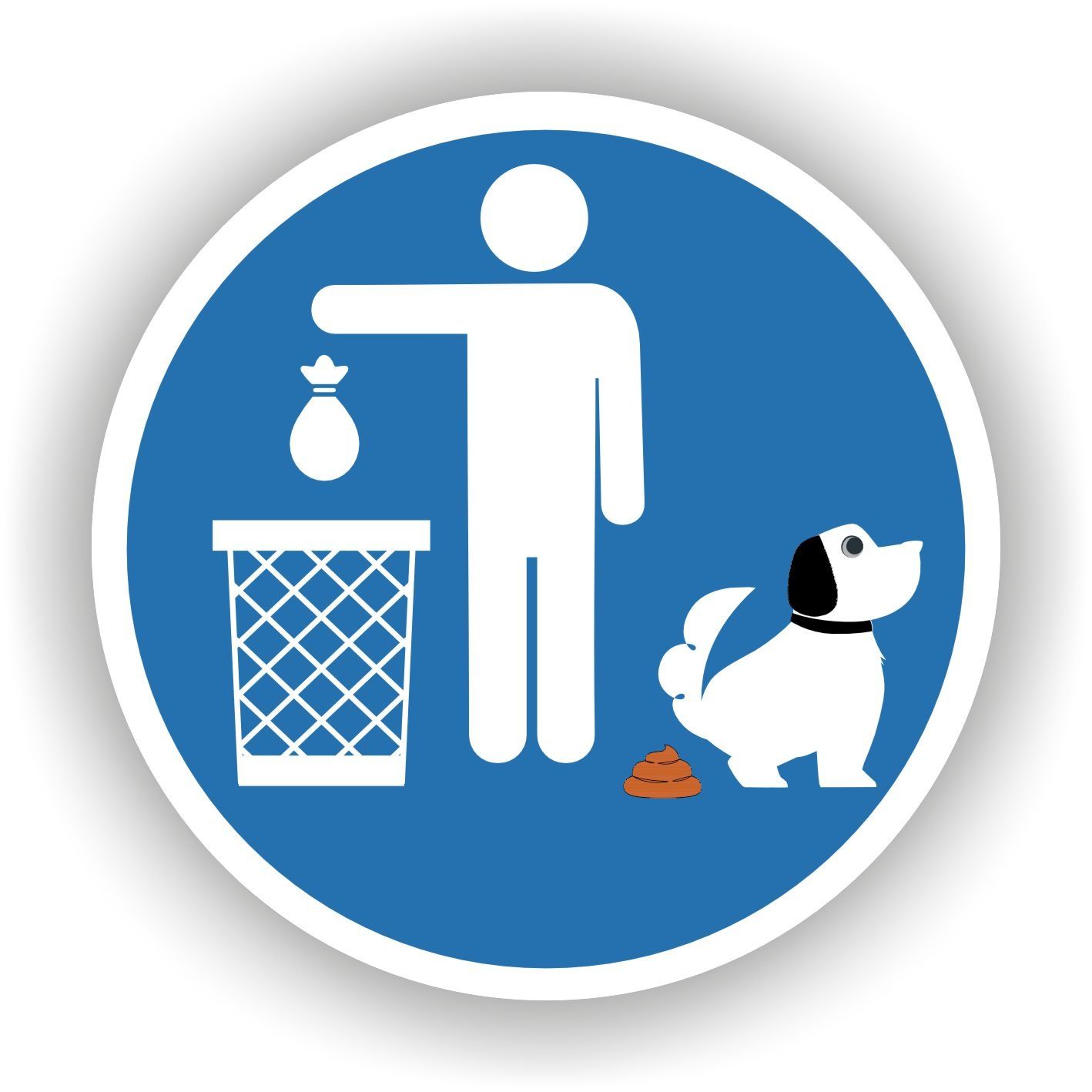 Hondenpoep opruimen sticker Ø20