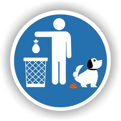 Hondenpoep opruimen sticker Ø20