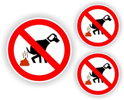 Honden verboden te poepen stickers 3 st.