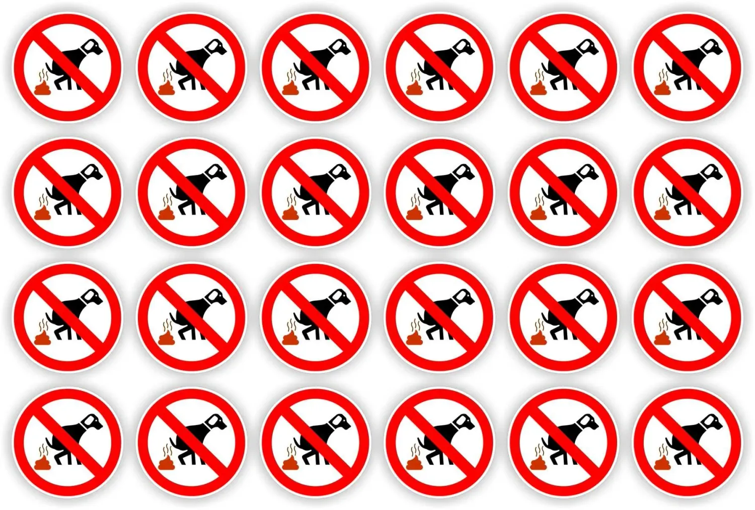 Honden verboden te poepen stickers 24 st.
