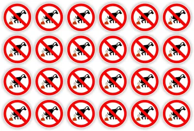 Honden verboden te poepen stickers 24 st.