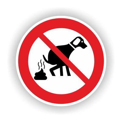 Honden verboden te poepen sticker Ø20